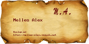 Melles Alex névjegykártya